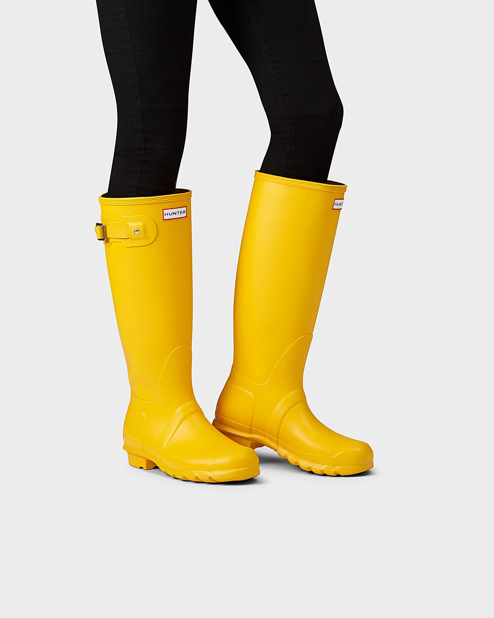 Hunter Original Tall Rain Boots - Buy Womens Yellow - XWUGJY659